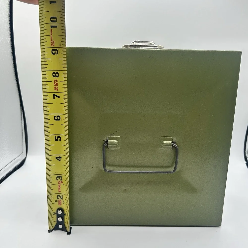 Vintage Vintage Hamilton Skotch Green Metal Storage Box - File Box - Cash Box